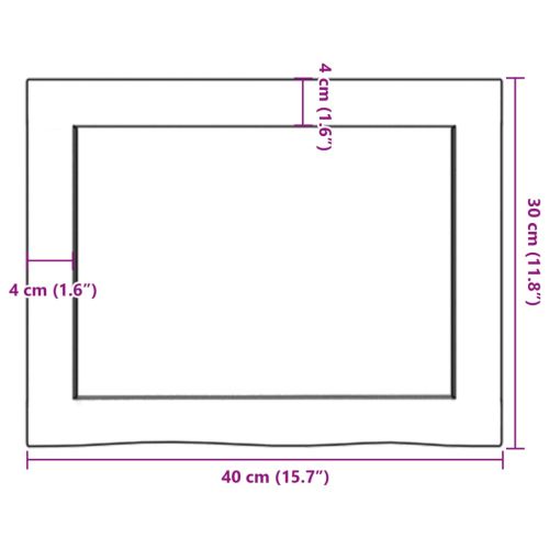 Плот за баня светлокафяв 40x30x(2-4) см обработено дърво масив