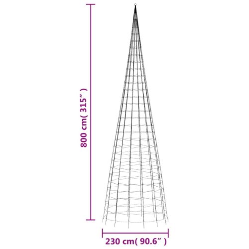LED коледна елха 3000 LED студено бяло 800 см