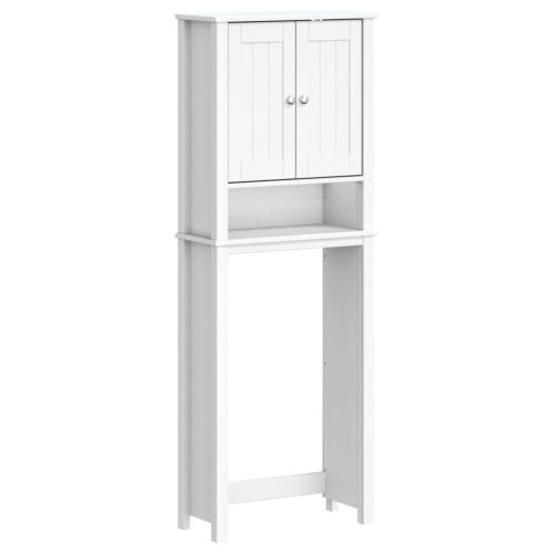 Шкаф над тоалетната чиния BERG бял 60x27x164,5 см масивно дърво