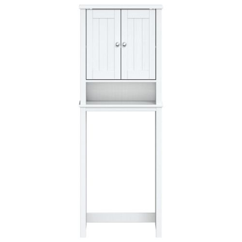 Шкаф над тоалетната чиния BERG бял 60x27x164,5 см масивно дърво