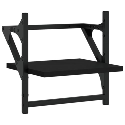 Стенни рафтове с пръти 2 бр черни 30x25x30 см