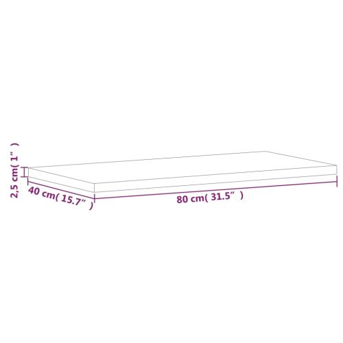 Плот за маса 80x40x2,5 см правоъгълен масивен бук