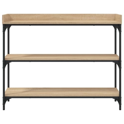 Конзолна маса с рафтове, сонома дъб, 100x30x80 cм