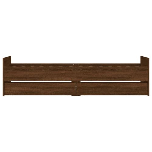 Рамка за легло с чекмеджета кафяв дъб 75x190 см Small Single