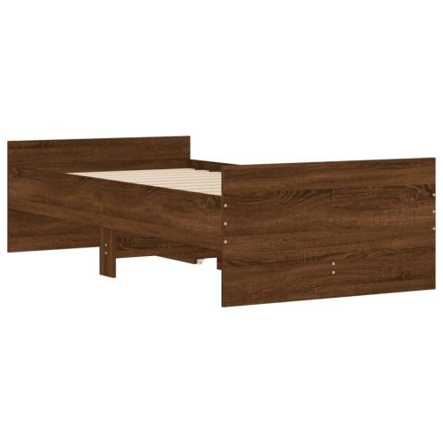 Рамка за легло с чекмеджета кафяв дъб 75x190 см Small Single