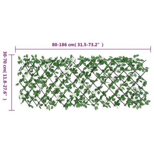 Решетка от изкуствен бръшлян разширяема зелена 186x30 см