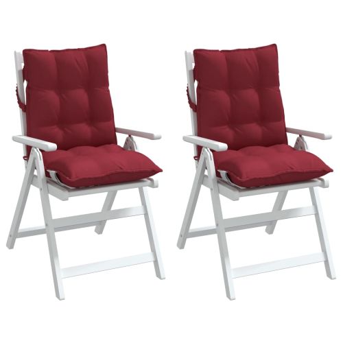 Възглавници за стол с ниска облегалка 2 бр виненочервен Оксфорд