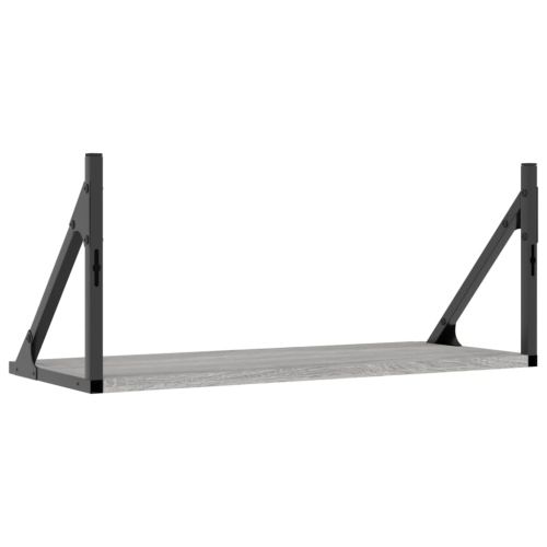 Стенни рафтове 2 бр сив сонома 60x25x25,5 см инженерно дърво