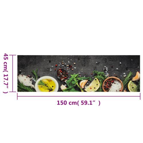 Кухненско килимче, миещо, подправки, 45x150 см, кадифе