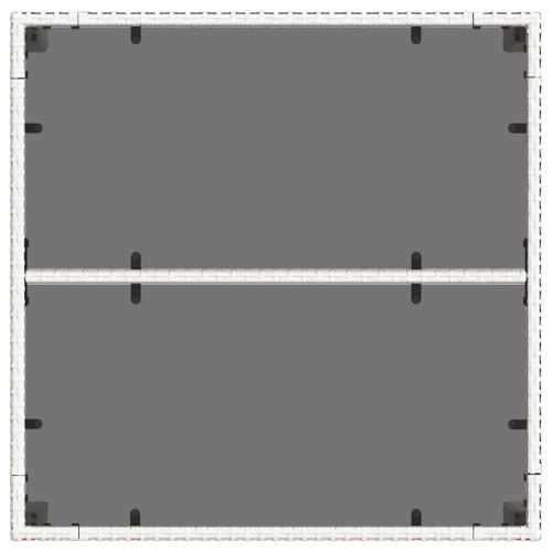 Градинска маса със стъклен плот бяла 90x90x75 см полиратан
