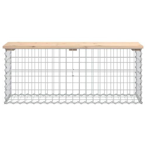 Градинска пейка дизайн габион 103x31,5x42 см борово дърво масив