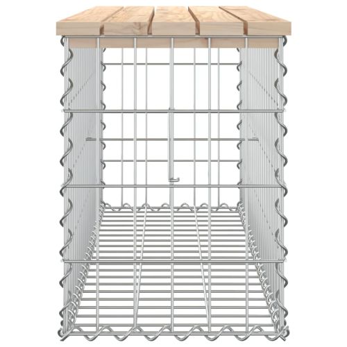 Градинска пейка дизайн габион 103x31,5x42 см борово дърво масив