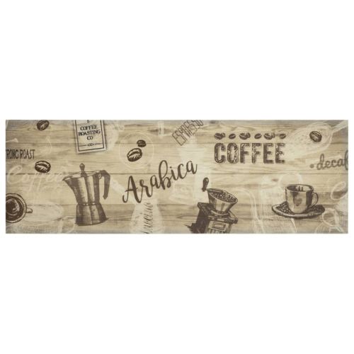 Кухненско килимче, миещо, Coffee, кафяво, 60x180 см, кадифе