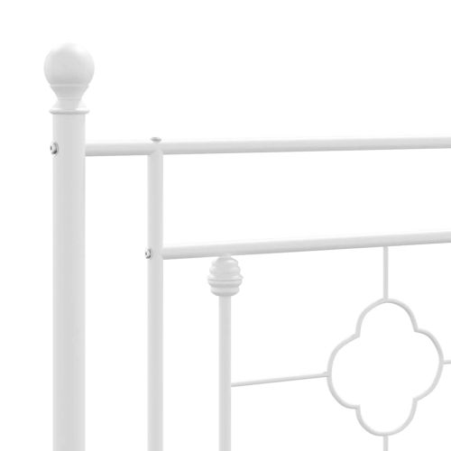 Метална резервна табла за легло, бяла, 200 см