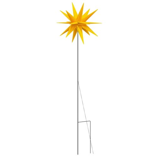 Коледни лампи с шипове, 3 бр, LED, сгъваеми, жълта, 35 см