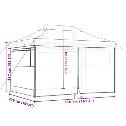 Сгъваема парти шатра pop-up с 4 странични стени бежова