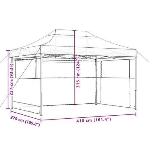 Сгъваема парти шатра pop-up с 3 странични стени теракота