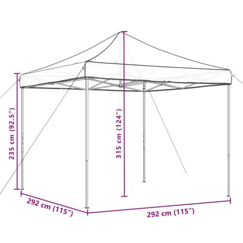 Сгъваема парти шатра, pop-up, бордо, 292x292x315 см