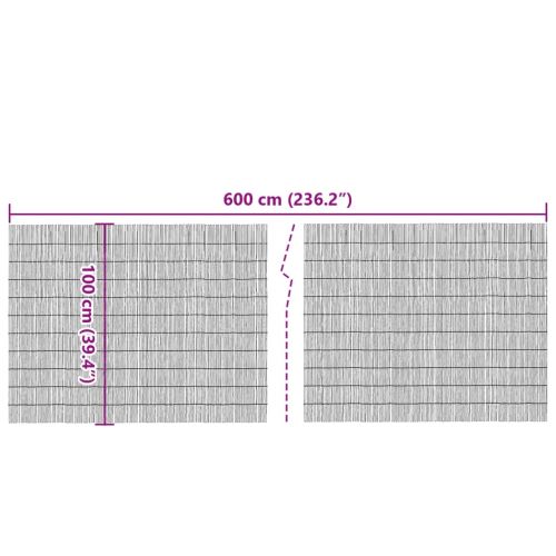 Градинска ограда 600x100 см тръстика