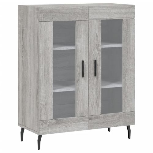 Висок шкаф, сив сонома, 69,5x34x180 см, инженерно дърво