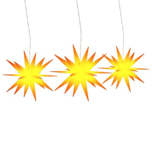 Коледни лампи с LED, 3 бр, сгъваеми, жълти