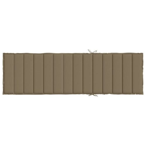 Шалте за шезлонг, меланж таупе, 200x60x4 см, плат