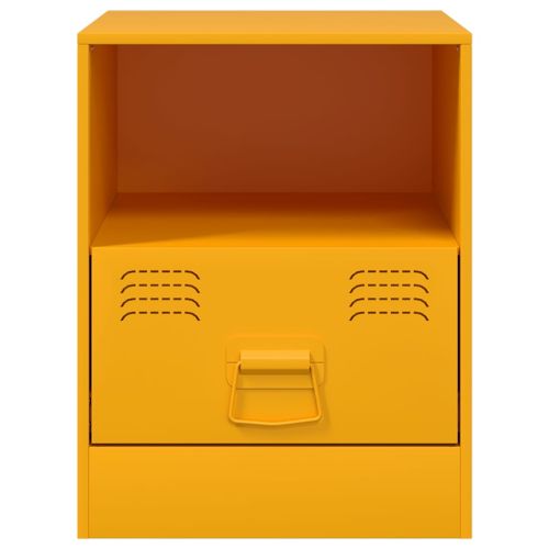 Нощни шкафчета 2 бр горчица жълто 34,5x39x44 см стомана
