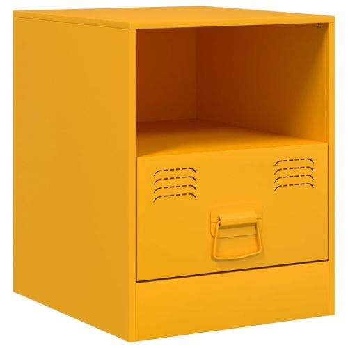 Нощни шкафчета 2 бр горчица жълто 34,5x39x44 см стомана