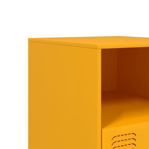 Нощни шкафчета 2 бр горчица жълто 34,5x39x44 см стомана