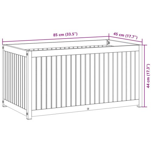 Градинска кашпа 85x45x44 см масивна акация и стомана