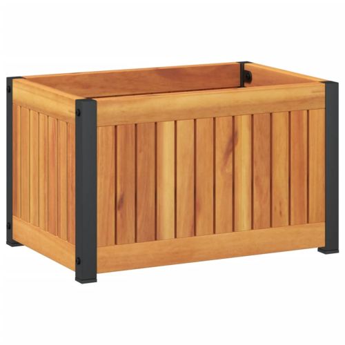 Градинска кашпа 45x30x27,5 см масивна акация и стомана
