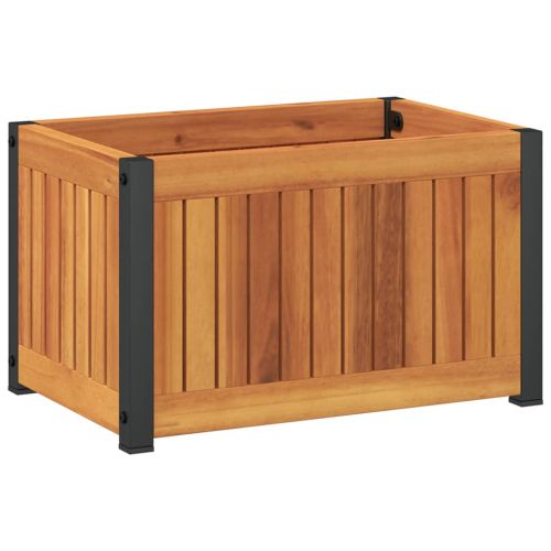 Градинска кашпа 45x30x27,5 см масивна акация и стомана