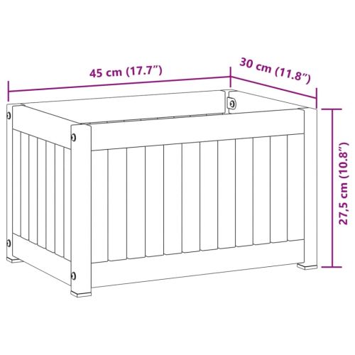 Градинска кашпа 45x30x27,5 см масивна акация и стомана