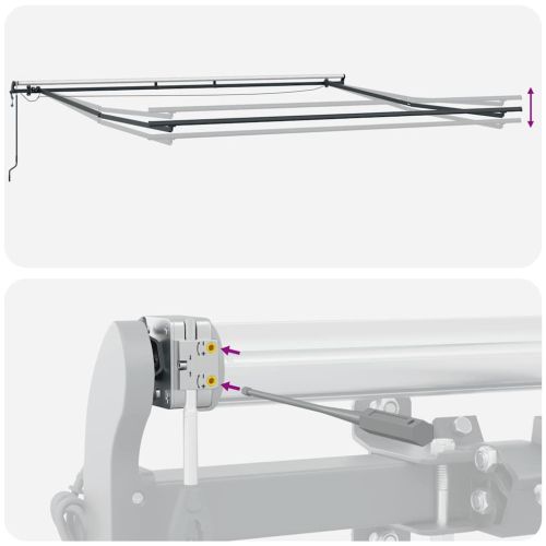Автоматично прибираща се тента с LED, бордо, 450x300 см