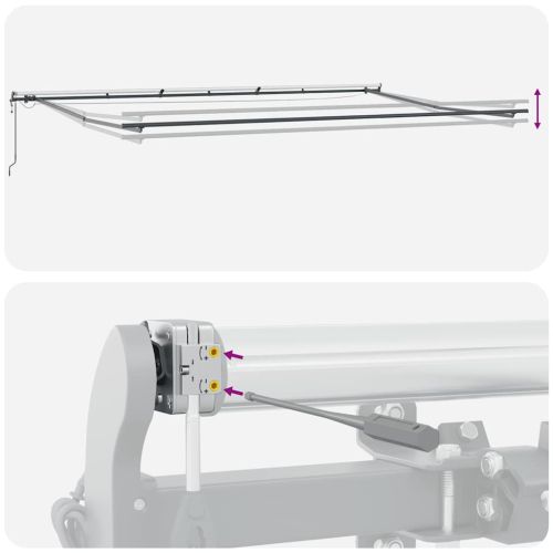 Автоматично прибираща се тента с LED, бордо, 600x300 см