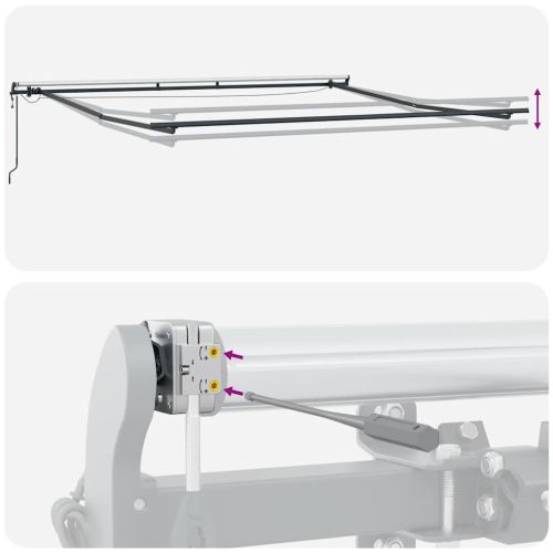 Автоматично прибираща се тента с LED, кафяв, 450x300 см