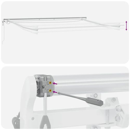 Автоматично прибираща се тента с LED, кафяв, 400x300 см