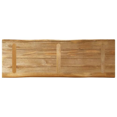 Плот за маса, жив ръб, 120x40x2,5 см, масивно дърво грубо манго