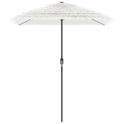 Градински чадър със стоманен прът, бял, 300x200x250 см