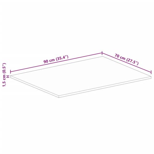Плот за маса 90x70x1,5 см правоъгълен регенерирано дърво масив