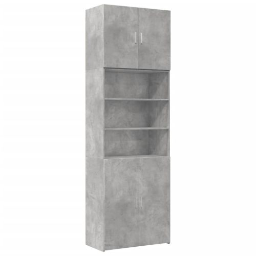 Висок шкаф, бетонно сив, 80x42,5x249 см, инженерно дърво