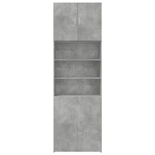 Висок шкаф, бетонно сив, 80x42,5x249 см, инженерно дърво