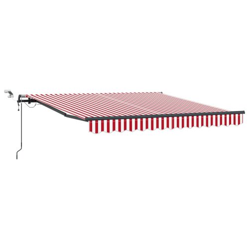 Прибираща се тента Червено и бяло 300 x 250 cm Полиестер