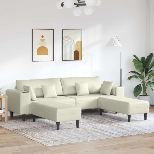Диван 3 pcs Крем 250 x 188 x 76 см Кадифе