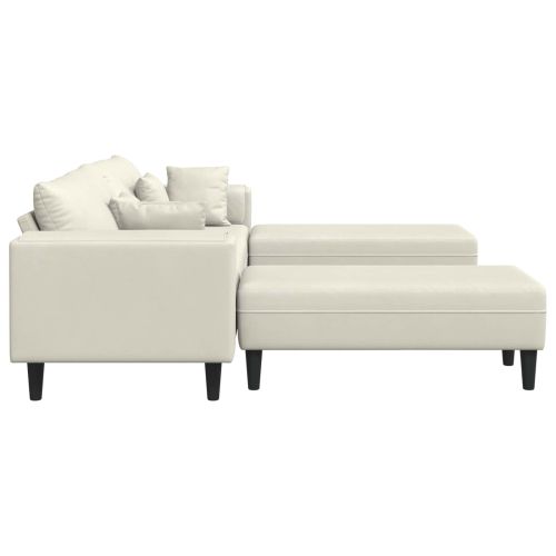 Диван 3 pcs Крем 250 x 188 x 76 см Кадифе