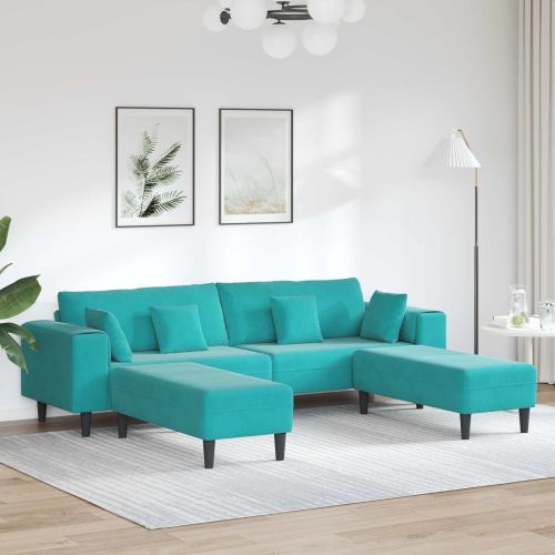Диван 3 pcs Тюркоаз 250 x 188 x 76 см Кадифе