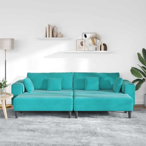Диван 3 pcs Тюркоаз 250 x 188 x 76 см Кадифе