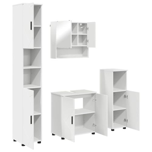 Комплект мебели за баня 4 бр. Бяло 61 x 35 x 64 см