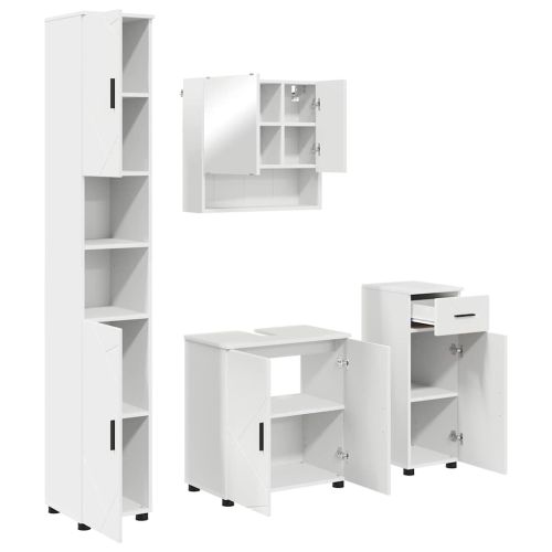 Комплект мебели за баня 4 бр. Бяло 61 x 35 x 64 см