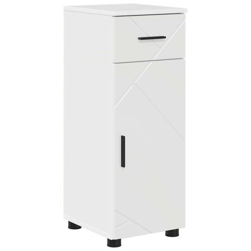 Комплект мебели за баня 4 бр. Лъскаво бяло 61 x 35 x 64 см